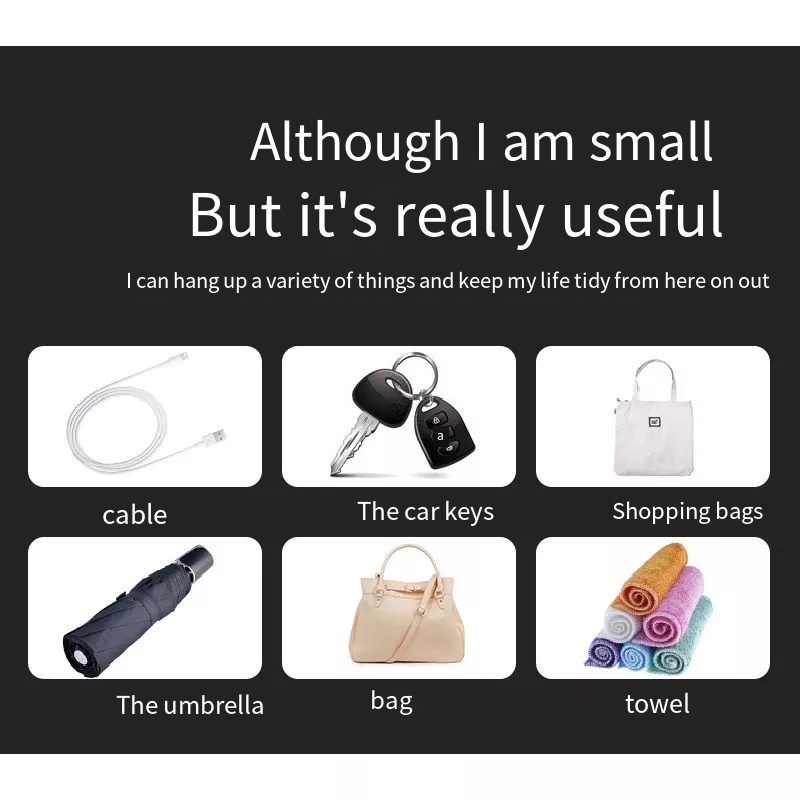 Set 2 Móc Treo Đồ mini Dán Tường Đa Năng Họa Tiết Hoạt Hình Sáng Tạo Sắp Xếp Gọn Gàng Cho Nhà Ở / Xe Hơi