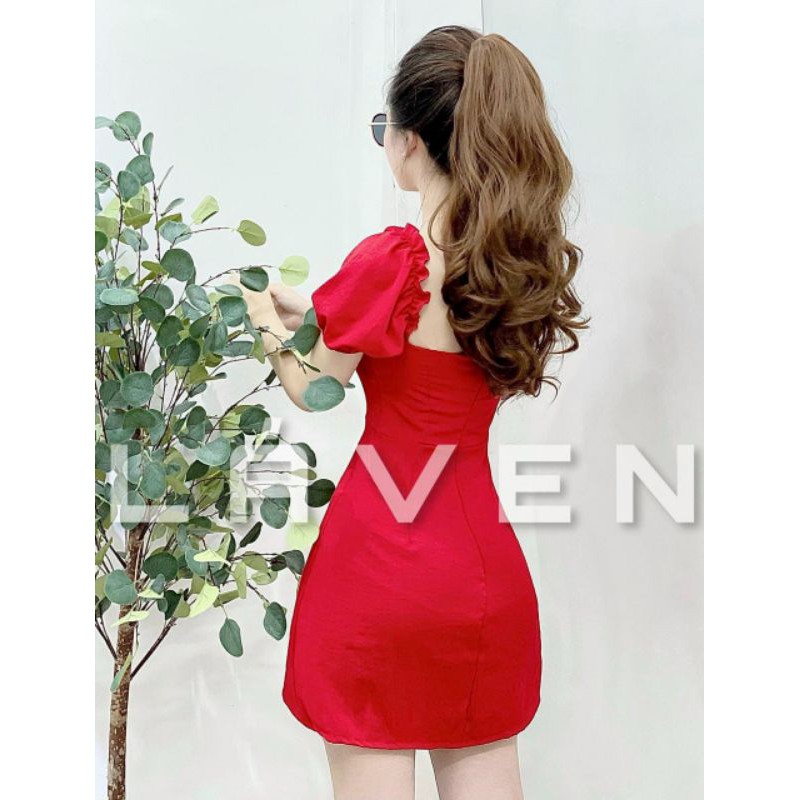 Đầm phồng nhíu ngực xô xược 3 màu