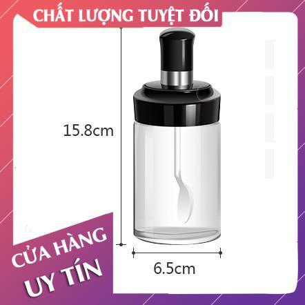 [Hàng loại 1] Hủ đựng gia vị kèm muỗng, lọ đựng gia vị thủy tinh có nắp thìa  - LanChiMart