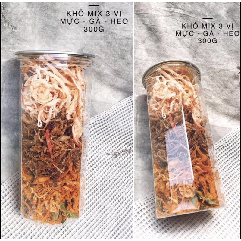 KHÔ MIX 3 VỊ GÀ, HEO, MỰC - 300gr | BigBuy360 - bigbuy360.vn