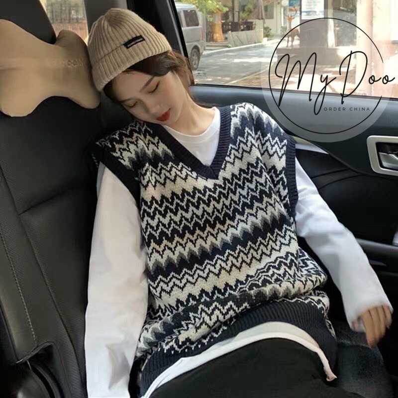 Áo Gile len Ziczac Ulzzang ⚡️HÀNG LOẠI I ⚡️ áo ghi lê hàn quốc cho nữ - GL06