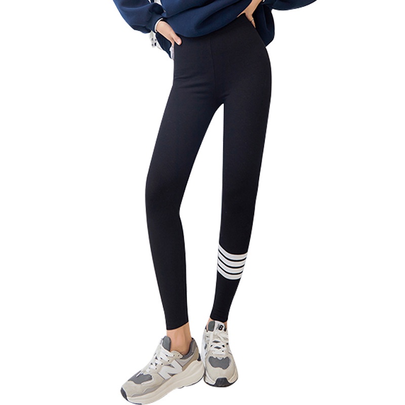 Quần legging thể thao họa tiết sọc ngang năng động cho nữ có size lớn phù hợp 65kg | BigBuy360 - bigbuy360.vn