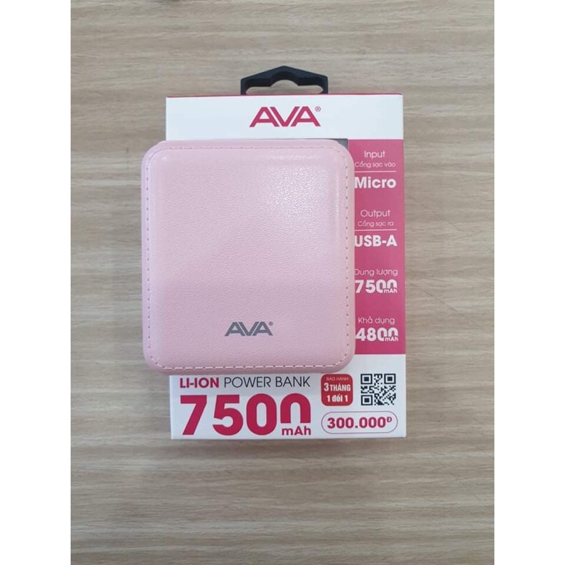 Pin sạc dự phòng AVA 7500mAh (chính hãng)