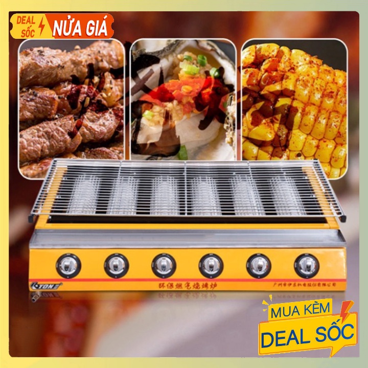 Bếp nướng gas 6 đầu đốt - Bếp nướng BBQ bằng ga 6 trụ ET-K233