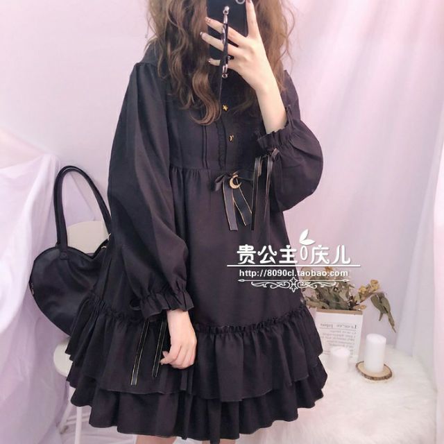 Đầm Lolita Gothic Nơ Trăng Sao