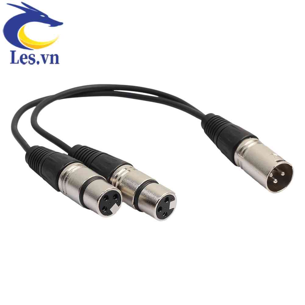 Cáp Nối Dài XLR 3 Pin Male Sang 2 XLR Female