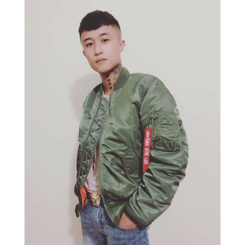 Áo khoác Phi Công Nam Pilot Alpha Industries Màu Xanh Lính USA dáng rộng