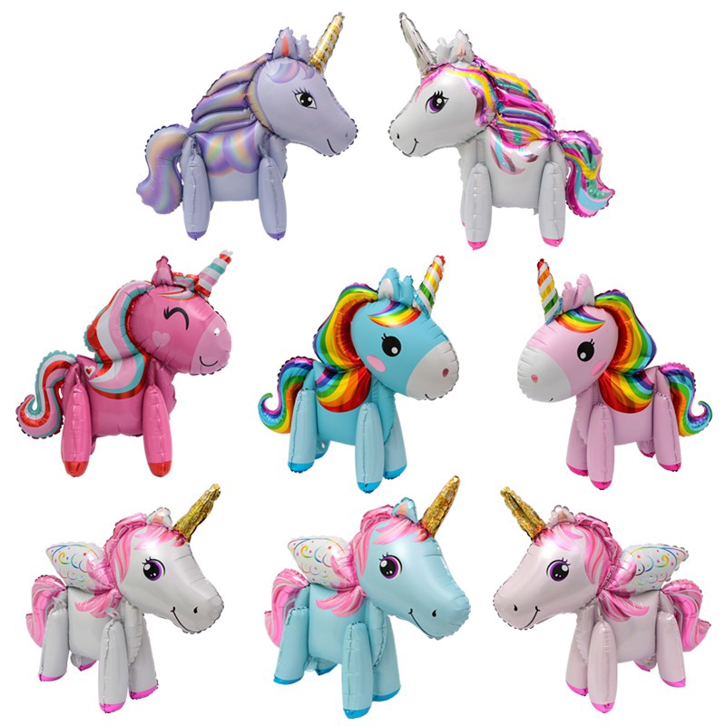 Bong bóng hình ngựa một sừng dễ thương dùng trang trí tiệc