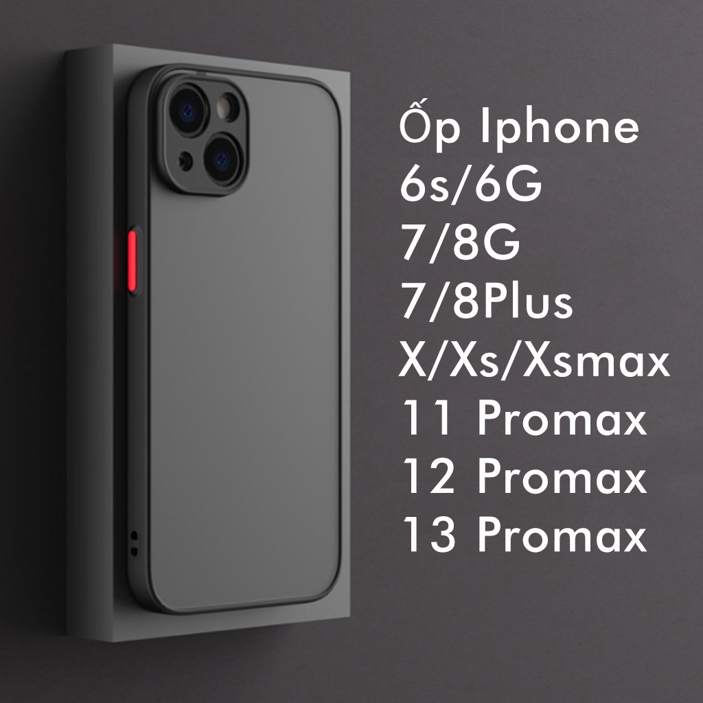 Ốp lưng nhám iphone 14 pro max x xs max 11 promax 12 se 6 6s Plus 7 Plus 8 Plus 13 Pro max Basic Đen Nhám