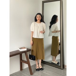 Chân váy lụa xẻ tà trươc_cv436