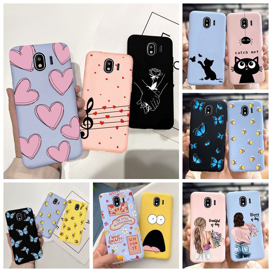 Ốp điện thoại silicone mềm in hình trái tim cho Samsung Galaxy J4 2018 J400 SM-J400F 5.5 inch