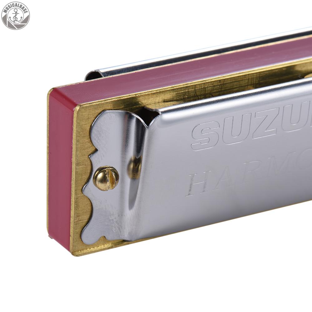 SUZUKI Kèn Harmonica Tremolo 24 Lỗ Kèm Hộp Vệ Sinh Cho Người Mới Bắt Đầu