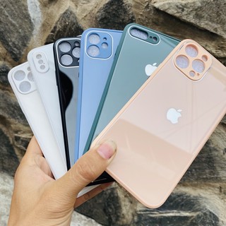 Ốp Kính Iphone 💖 𝘍𝘳𝘦𝘦𝘴𝘩𝘪𝘱 💖 Ốp Kính Viền Vuông Chống Bẩn Độ Iphone 12 Dành Cho Iphone 6 Đến 12 Pro Max