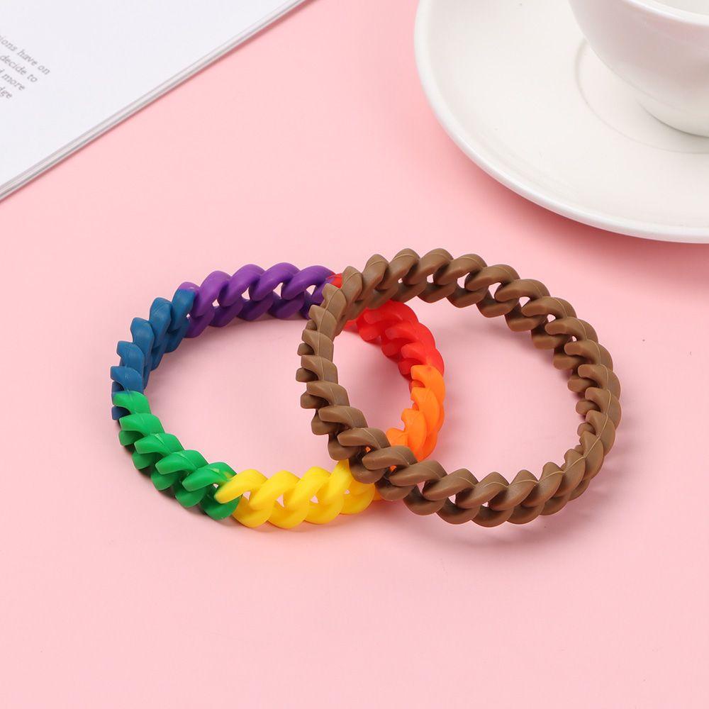 NIUYOU Vòng Tay Silicone Unisex Đính Hạt Charm