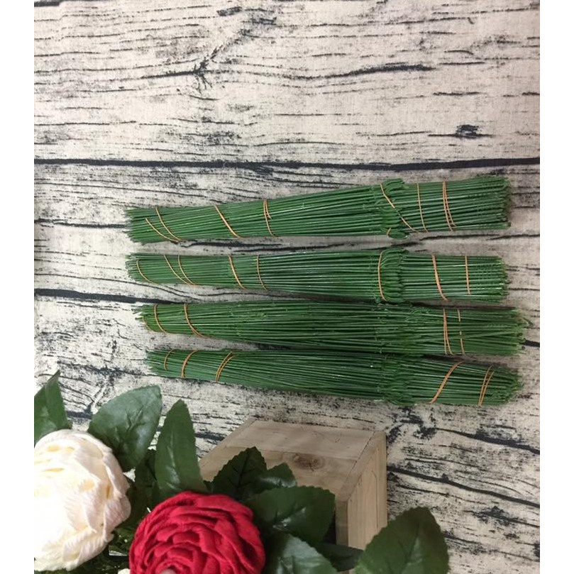 Cành kẽm làm hoa giả, bọc nhựa  cắm thân hoa hồng sáp, giấy nhún phụ kiện handmade Pinky shop mã CKLH1