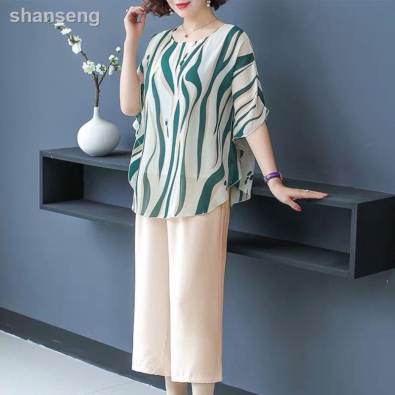 Áo Sơ Mi Chiffon Tay Cánh Dơi Thời Trang Xuân Hè Cho Phụ Nữ Trung Niên 40-50 Tuổi