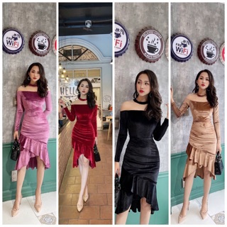 [V38] Đầm Nhung Đuôi Cá (45-65kg)