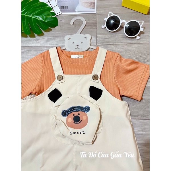Set yếm áo thun cộc tay cho bé