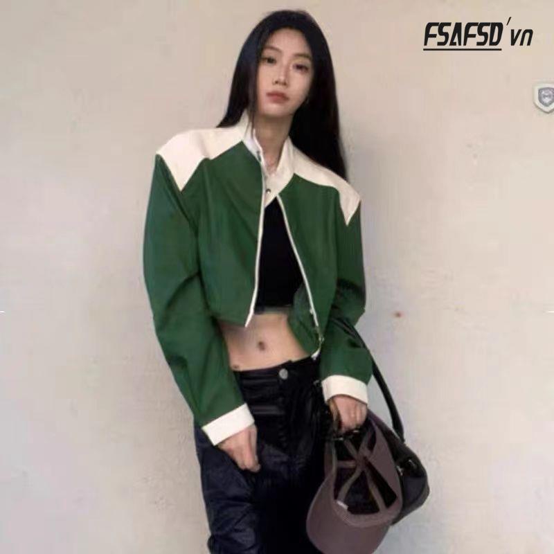 Áo Khoác Da Cao Cấp Phong Cách Harajuku Thời Trang Mùa Thu 2022 Dành Cho Nữ