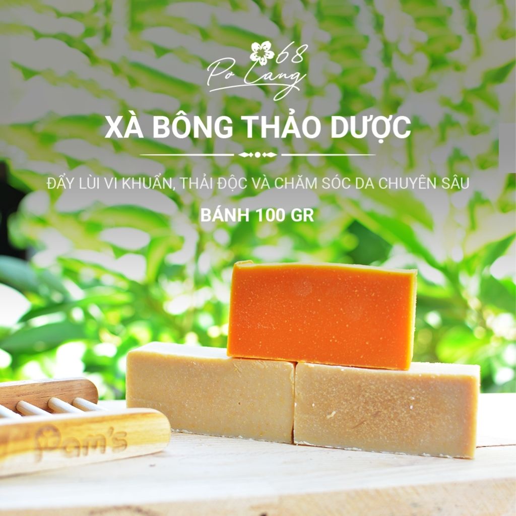 Xà Bông Thảo Dược Pơ Lang Giảm Mụn Lưng Mềm Mịn Da Chiết Xuất Thiên Nhiên Bánh 100 gr