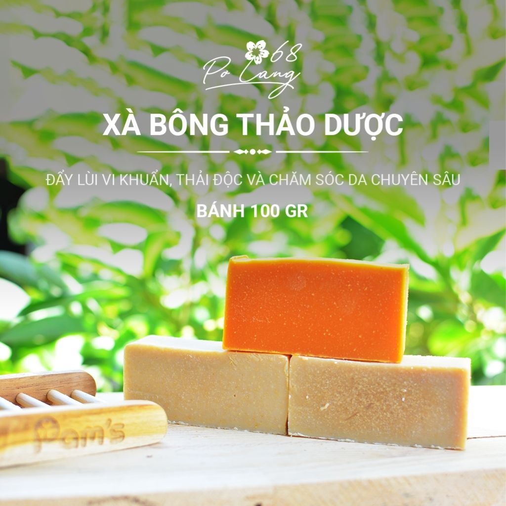 Xà Bông Thảo Dược Pơ Lang Giảm Mụn Lưng Mềm Mịn Da Chiết Xuất Thiên Nhiên Bánh 100 gr