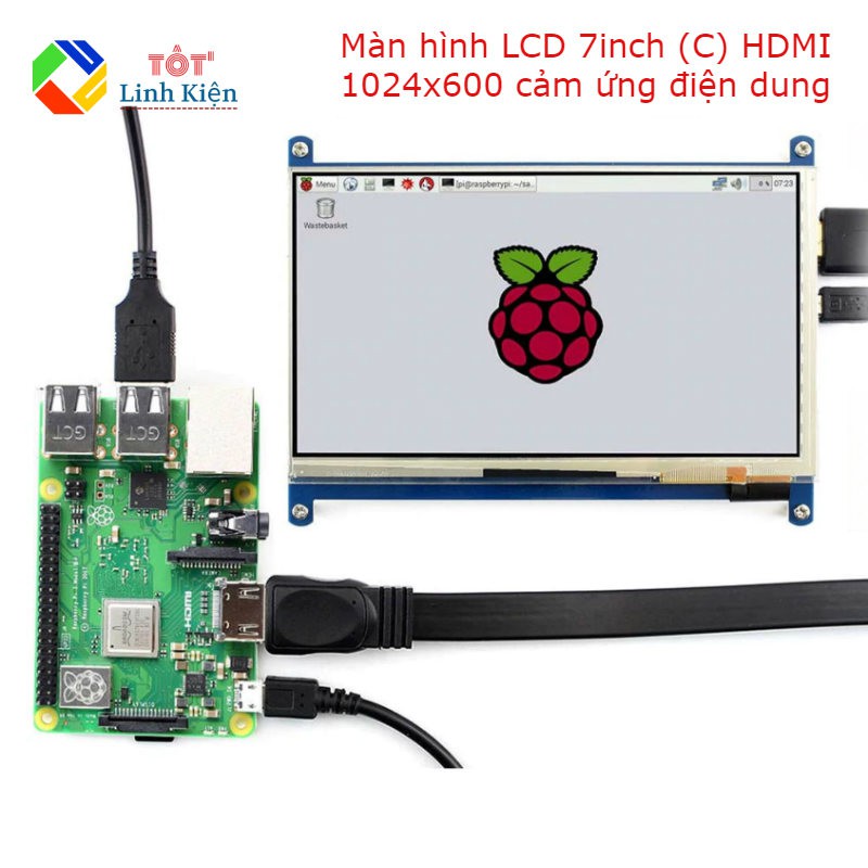 Màn Hinh LCD 7 Inch (C) HDMI 1024x600 IPS Cảm Ứng Điện Dung - Screen Touch Win,RaspPi | BigBuy360 - bigbuy360.vn