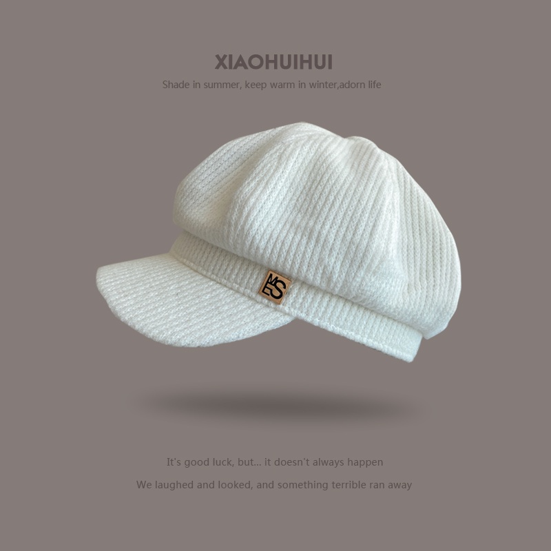 Mũ Beret Lưỡi Vịt Màu Đen Đơn Giản Thời Trang Thu Đông Phong Cách Anh Quốc Cổ Điển Dành Cho Bạn Nữ