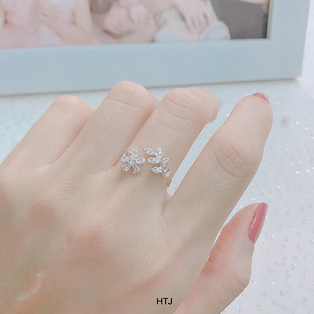 Nhẫn nữ xinh nhẹ nhàng cho nữ bạc ta mã 0015