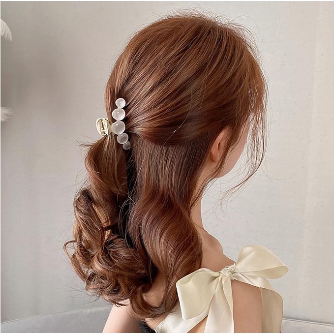 Kẹp Tóc Kim Loại Đính Ngọc Trai Xinh Xắn Dành Cho Nữ