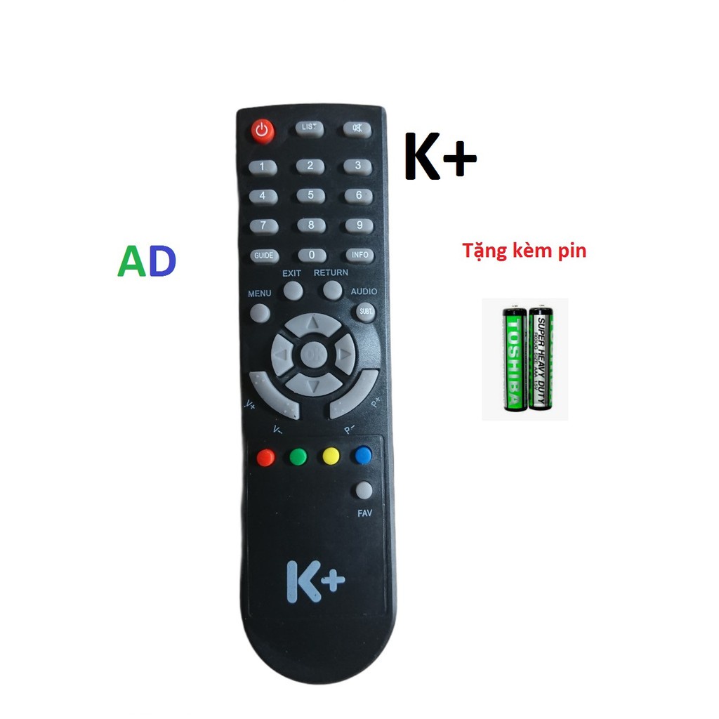 Điều khiển đầu thu K+ - tặng kèm pin chính hãng - Remote K+  - Remote điều khiển đầu thu K+ loại tốt zin theo máy