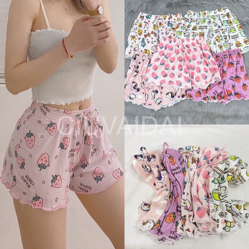 [Mã FAMAYWA giảm 10K đơn 50K] quần short đùi nữ cotton hoạt hình siêu cute dễ thương ( ảnh thật )