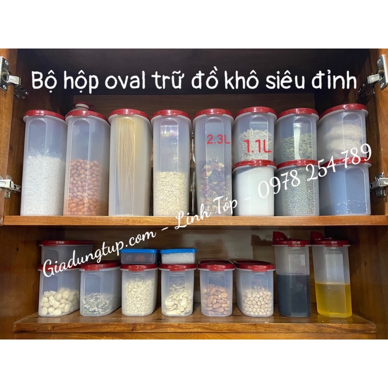 Set kệ bếp oval 8 hộp giá siêu tốt Tupperware