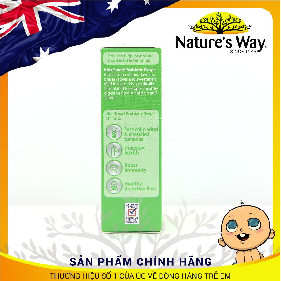 Kids Smart Drops Probiotic Nature's Way - Bổ sung men vi sinh tốt cho hệ tiêu hóa của bé