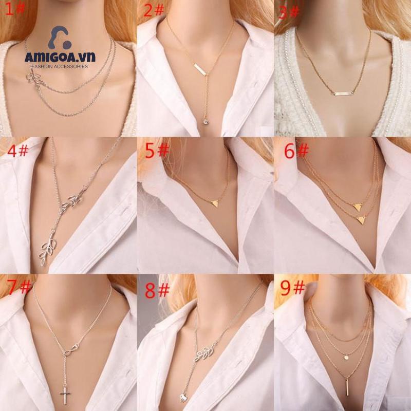 Vòng cổ Nhiều Lớp Hình Lá Và Chim