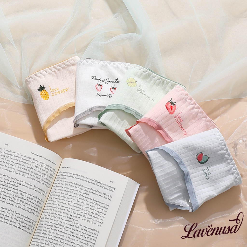Quần lót nữ cotton hình hoa quả dễ thương kháng khuẩn thoáng khí LAVENUSA QL85