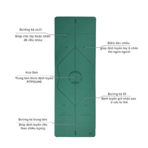 Thảm tập Yoga định tuyến, chống trượt thấm hút mồ hôi 6 ly 2 lớp TPE cao cấp [Tặng túi đựng thảm]