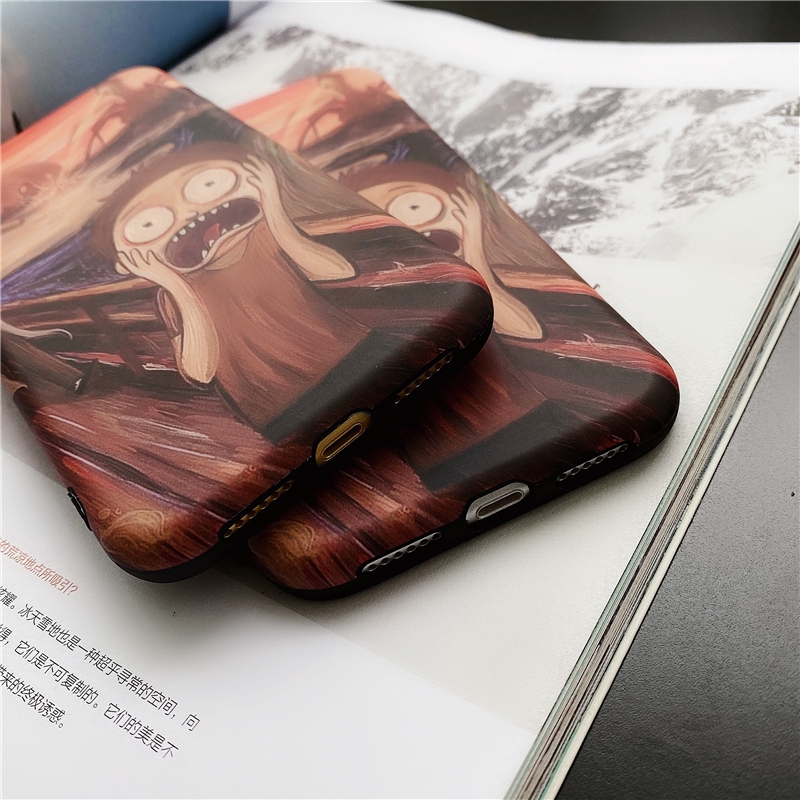 Ốp điện thoại mềm hình Morty kiểu tranh sơn dầu cho iPhone 7/8 Plus/X/XS/XR/XS MAX/11/11 PRO/11 Pro MAX/12 Pro max | BigBuy360 - bigbuy360.vn