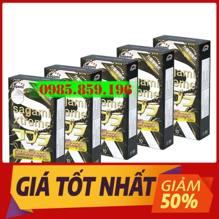 [KM] Combo 5 hộp bao cao su Sagami xtreme Cobra hình rắn hổ mang (10 chiếc/ hộp)