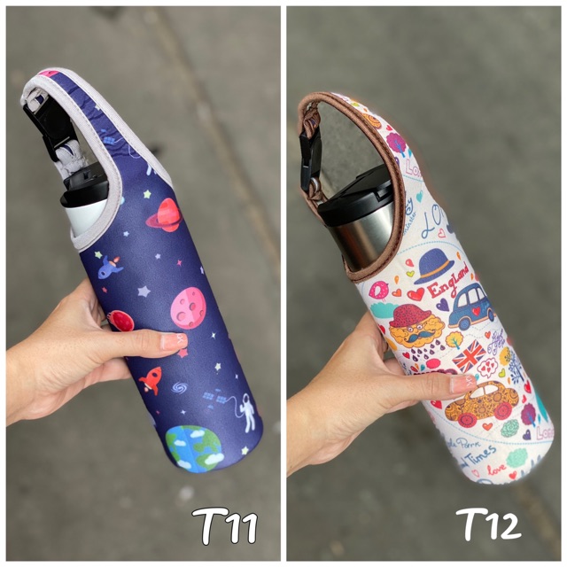 Túi vải nỉ đựng bình giữ nhiệt 300ml - 500ml