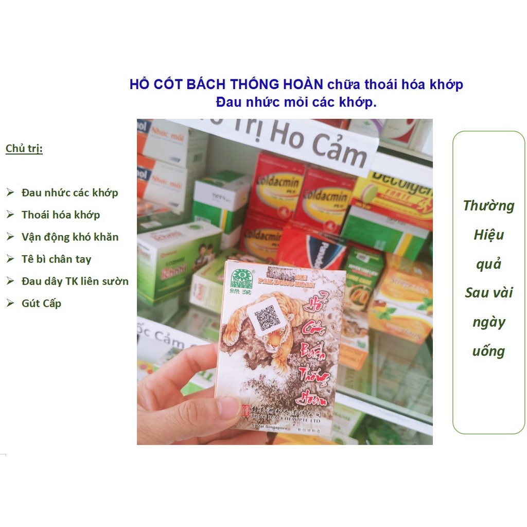 HỔ CỐT BÁCH THỐNG HOÀN Singapo  - hỗ trợ bệnh Xương Khớp, Thoái Hóa cột sống, Đau nhức gân cơ