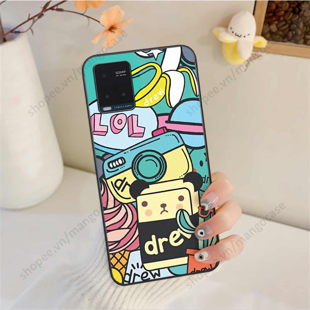 Ốp lưng điện thoại Vivo Y21 / Y21s / Y33s drew, kaws, bape cao cấp, vỏ ốp rẻ đẹp