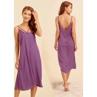 Đầm lụa 2 dây chéo ngực Infashion