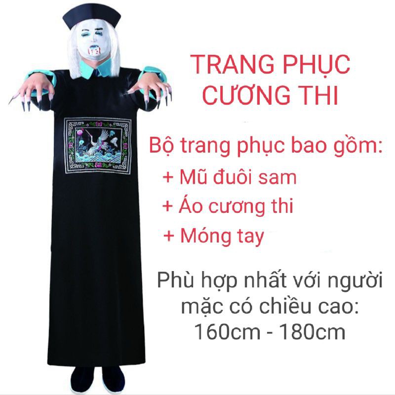 Trang Phục Hoá Trang Halloween, Bộ Đồ Hoá Trang Cương Thi, Thầy Pháp Sư Bắt Ma
