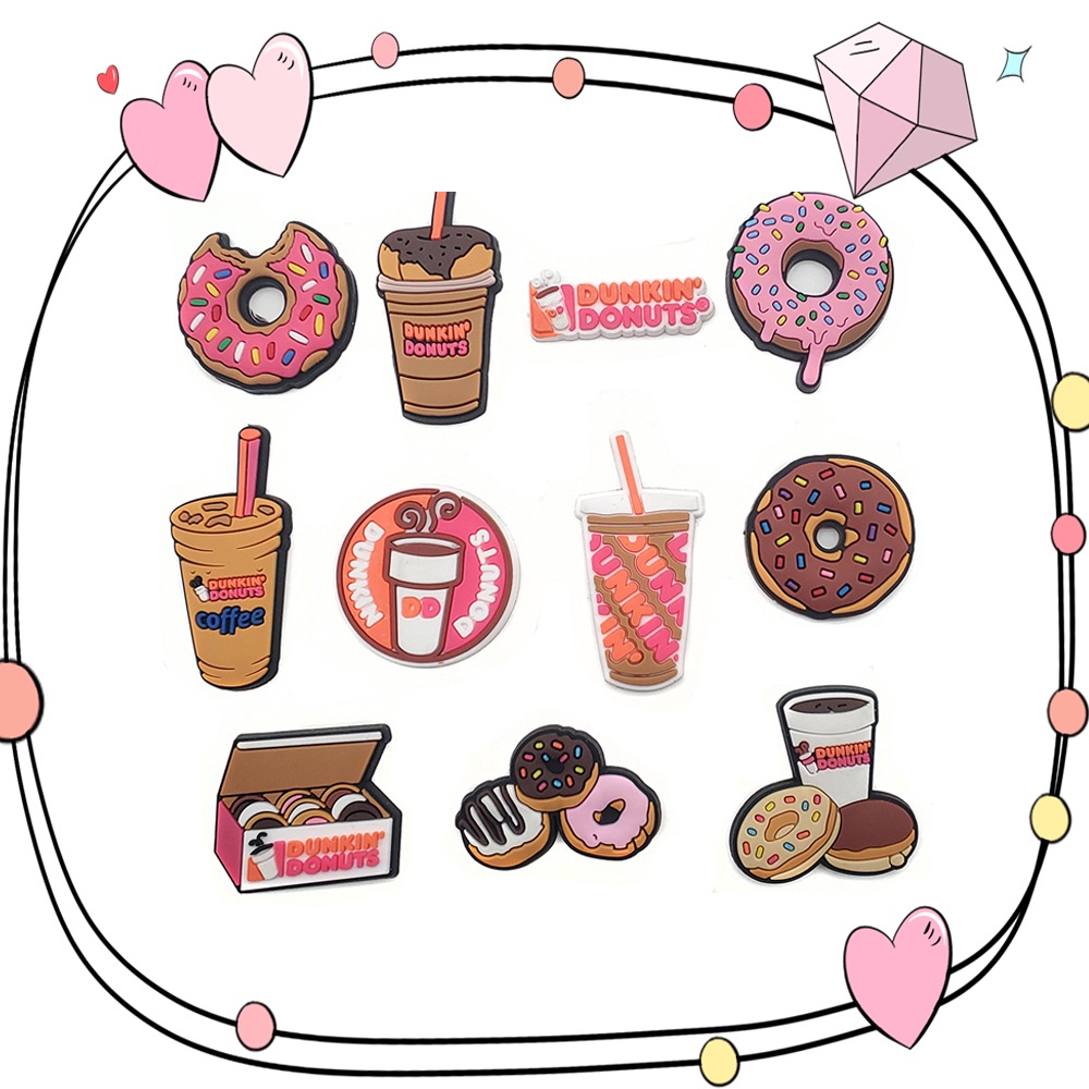 Phụ Kiện Mặt Trang Trí Giày Crocs/Xăng đan Bằng pvc diy Có Thể Tháo Rời