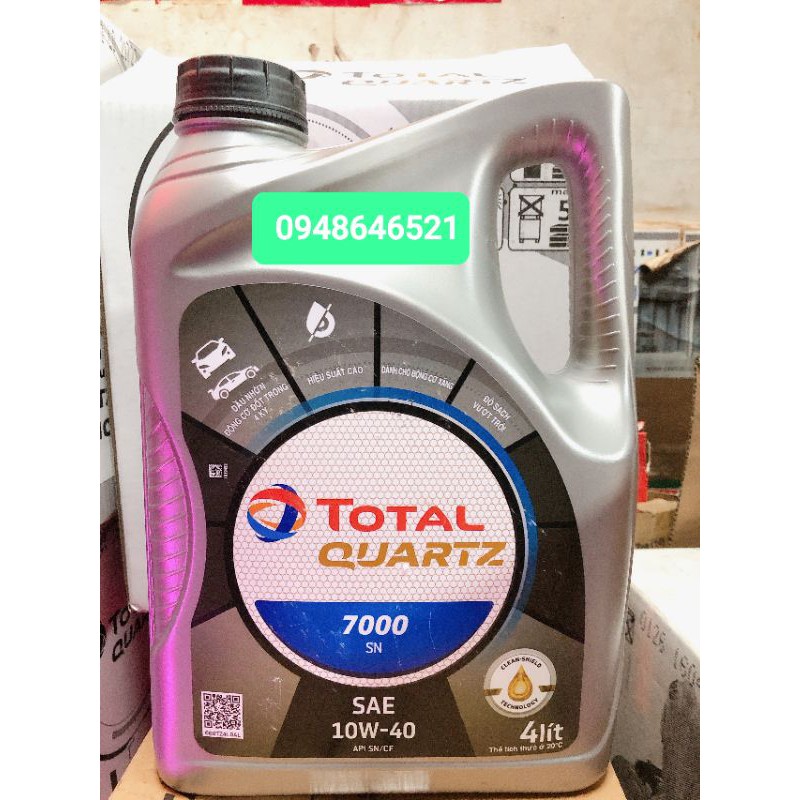 Nhớt động cơ Total 7000 10w40 4lit. Chính hãng