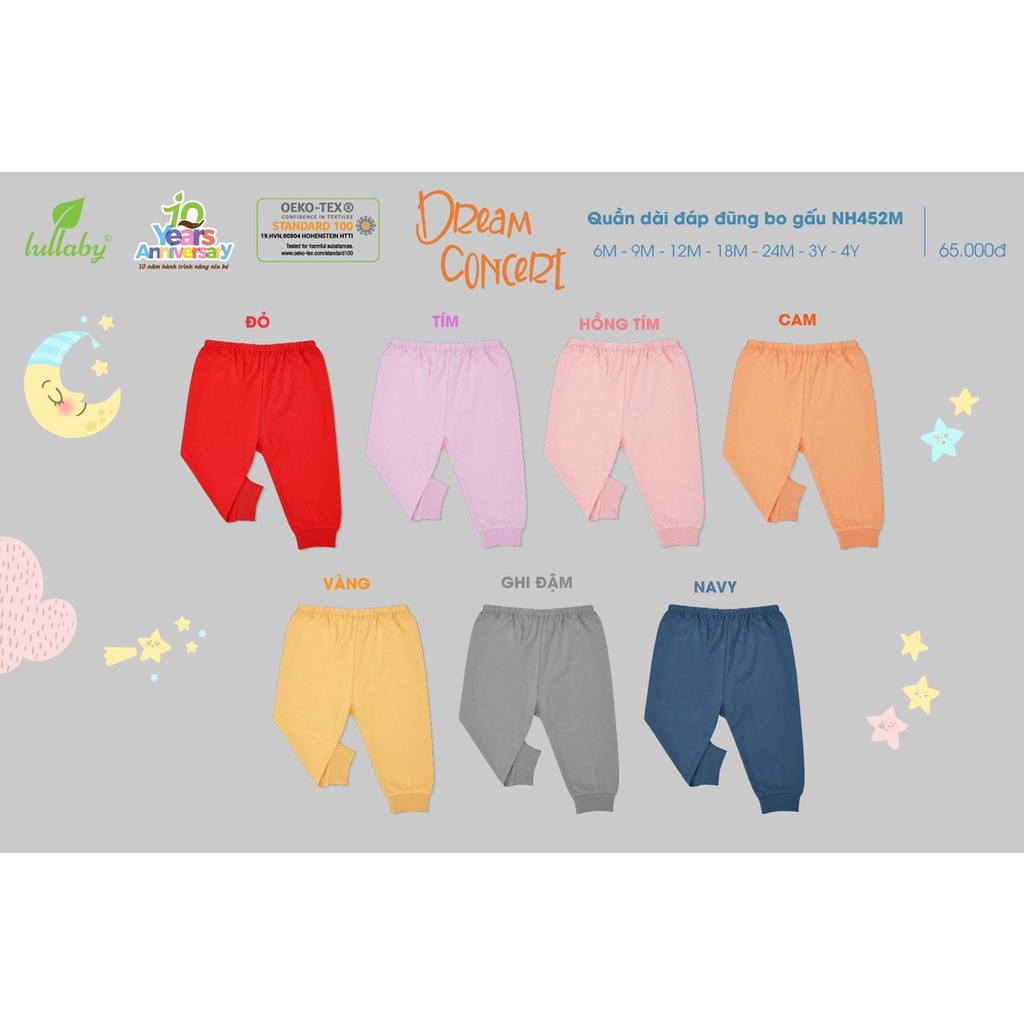 Quần dài bo gấu Lullaby cho bé từ 12M đến 4Y