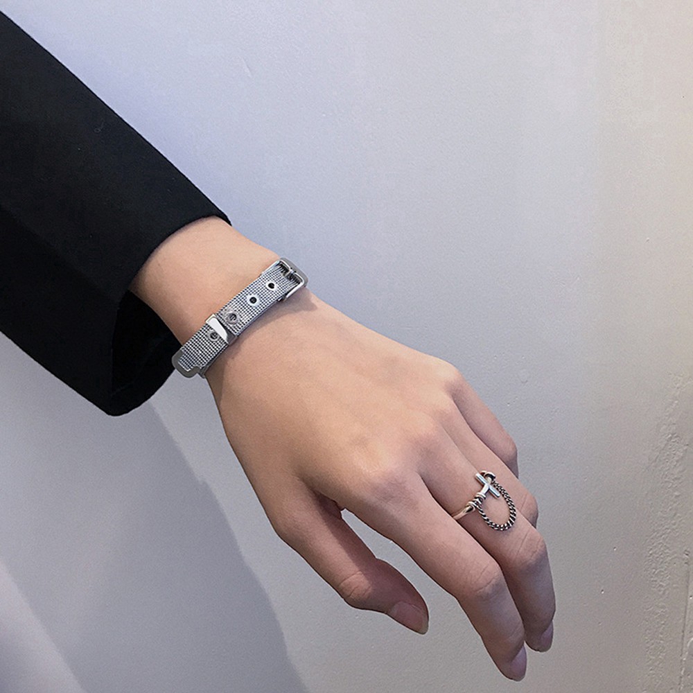 Nhẫn trang trí cây thập tự và dây xích kiểu cổ điển thời trang Hàn Quốc cho nam và nữ