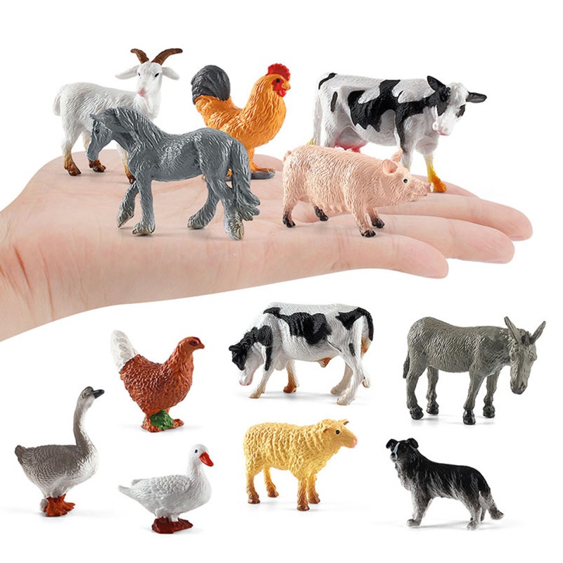 ✿ Set 12 Tượng Động Vật Mini Trang Trí Bánh Kem