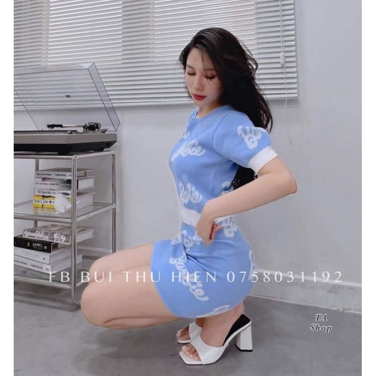 Sét bộ len chữ  barbi hàng QC