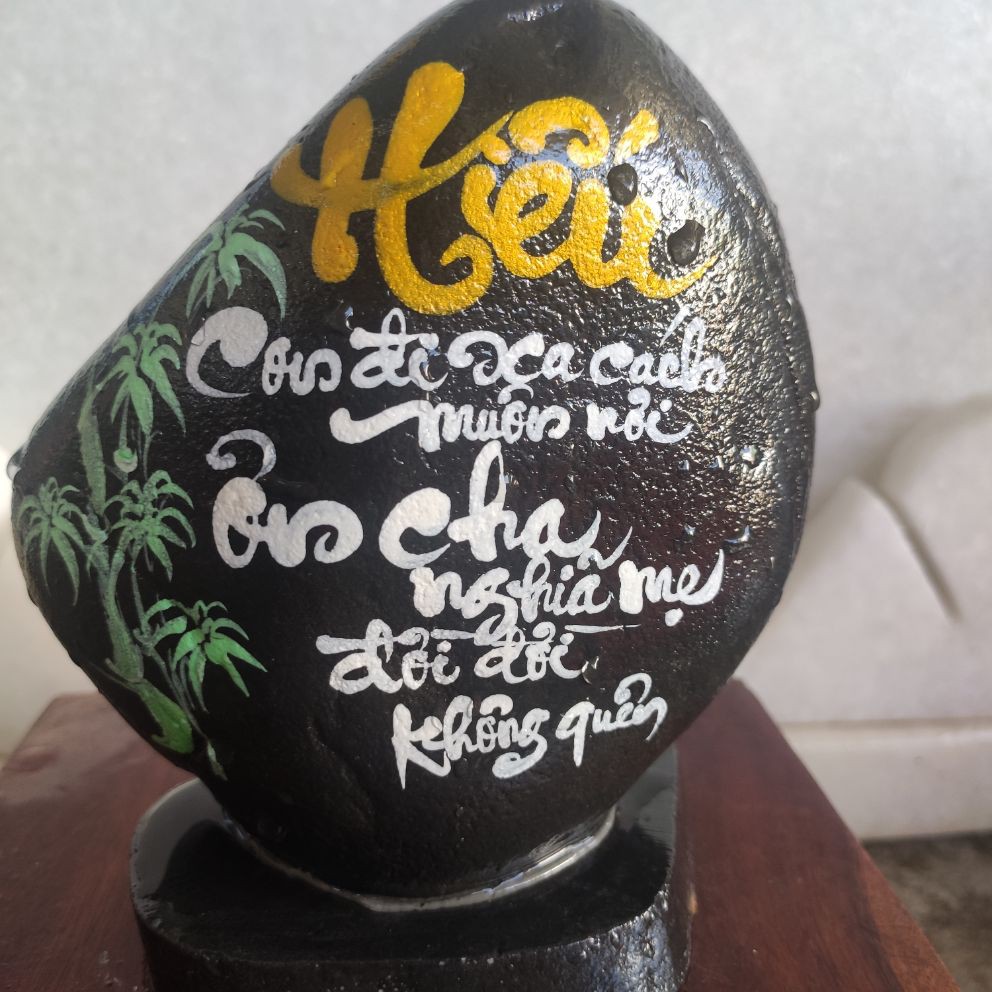 Thư Pháp trên Đá màu tự nhiên, .Chủ đê Hiếu, Cha Mẹ,..viết chữ Thư Pháp theo yêu cầu